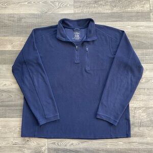 LL Bean Trail Polar Fleece Quarter Zip Pullover Men’s XXL TALL Navy 280963